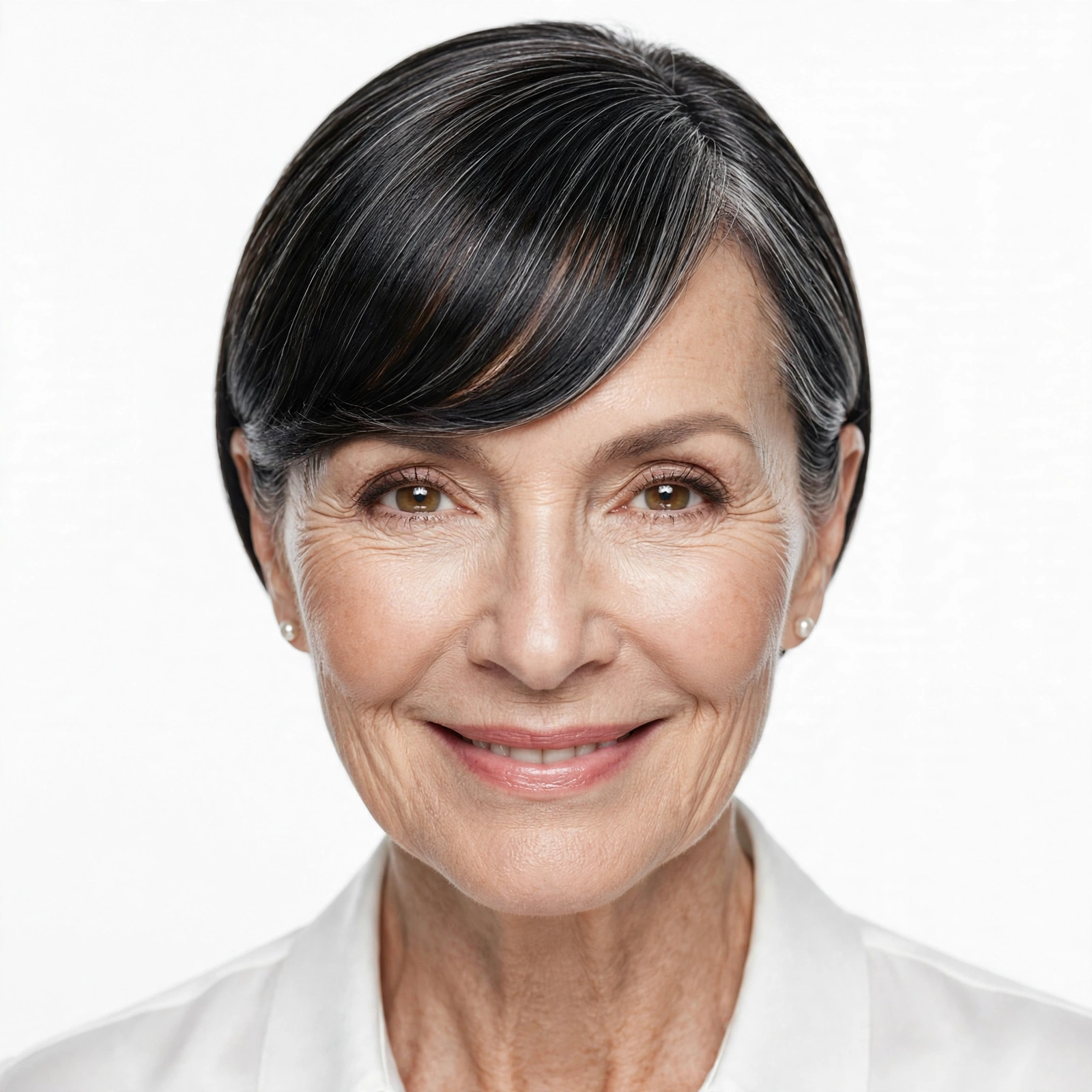 Side-Swept Bangs for older Women .