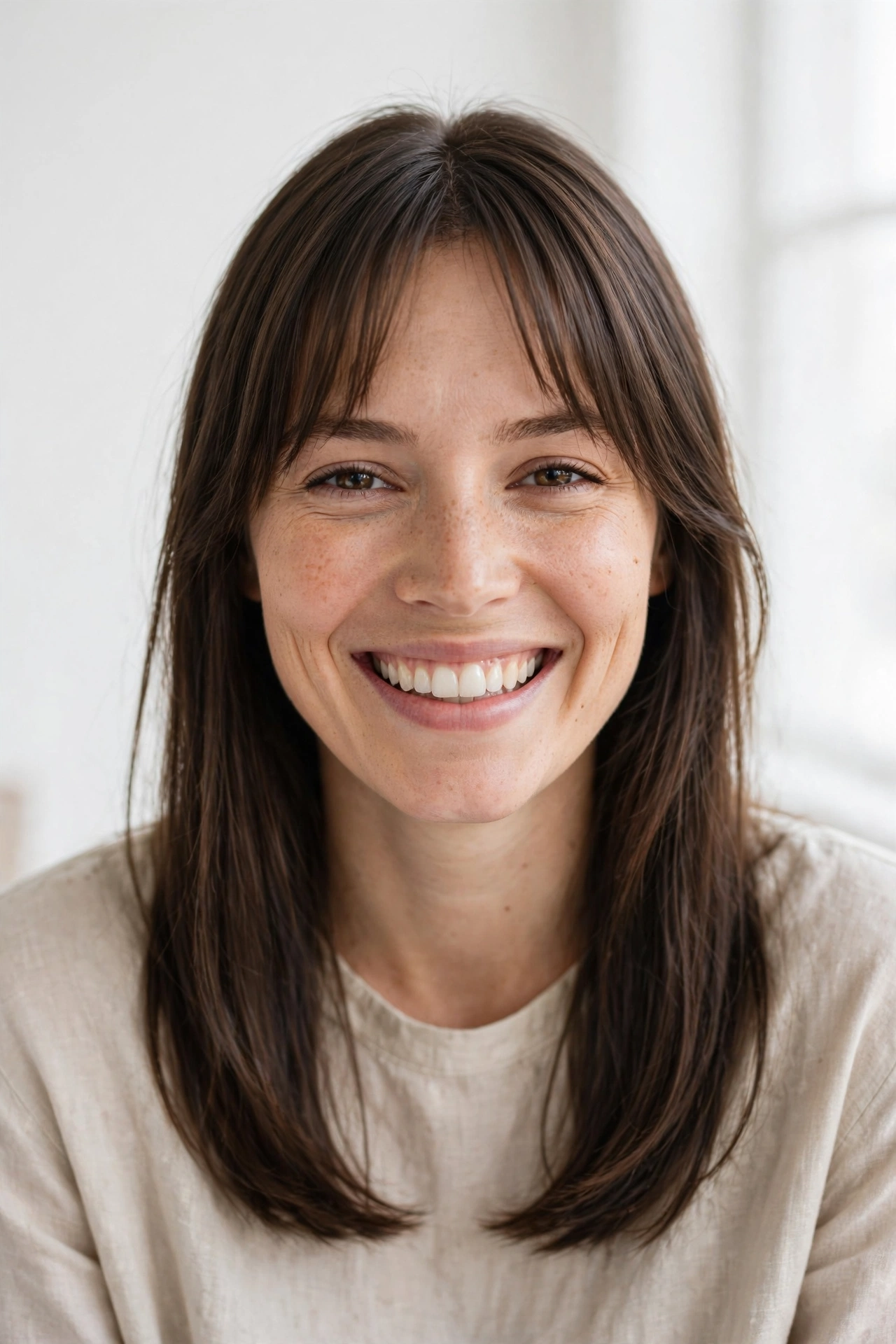 Curtain Bangs for Round Faces