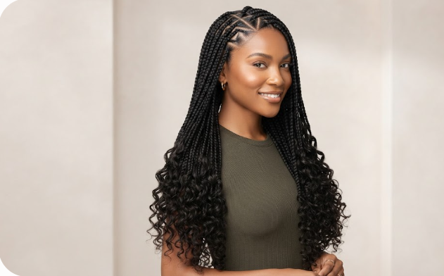 6 Triangle Part Box Braids with Curly Ends: The Ultimate Style Guide